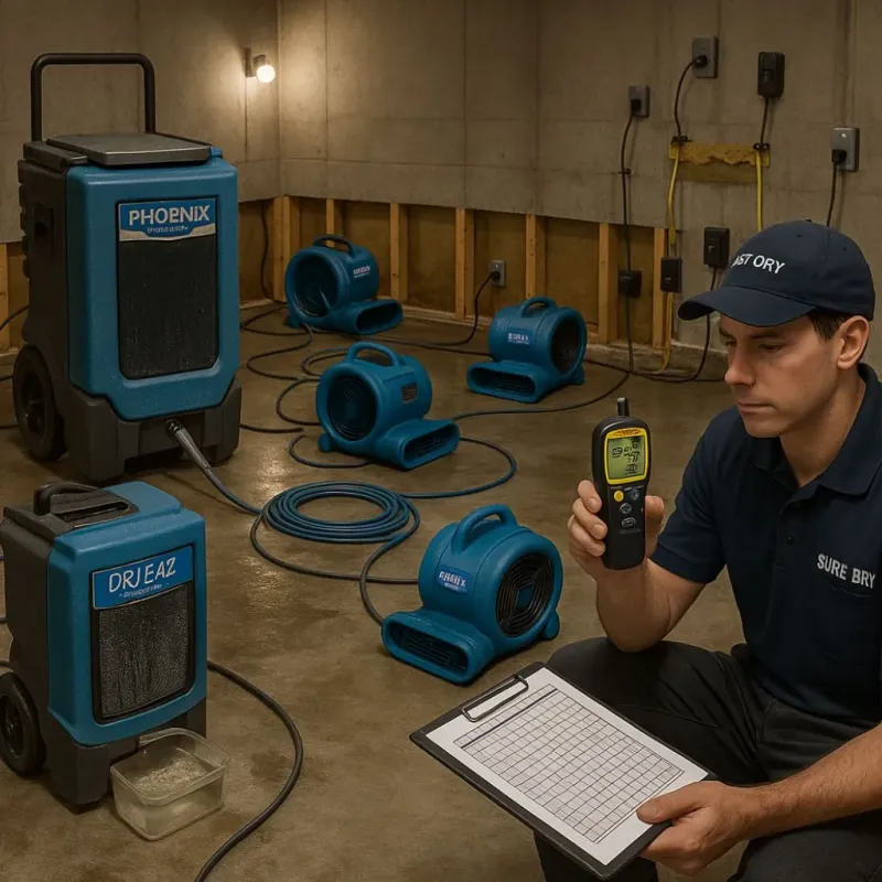 Structural Drying and Dehumidification process in Belleville, KS